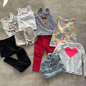 10 Piece Girl's Mix&Match Tops, Bottoms, H&M,Children's Place,Carter's-Size 4T/4